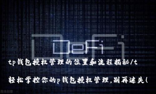 tp钱包授权管理的位置和流程揭秘/t

轻松掌控你的p钱包授权管理，别再迷失！